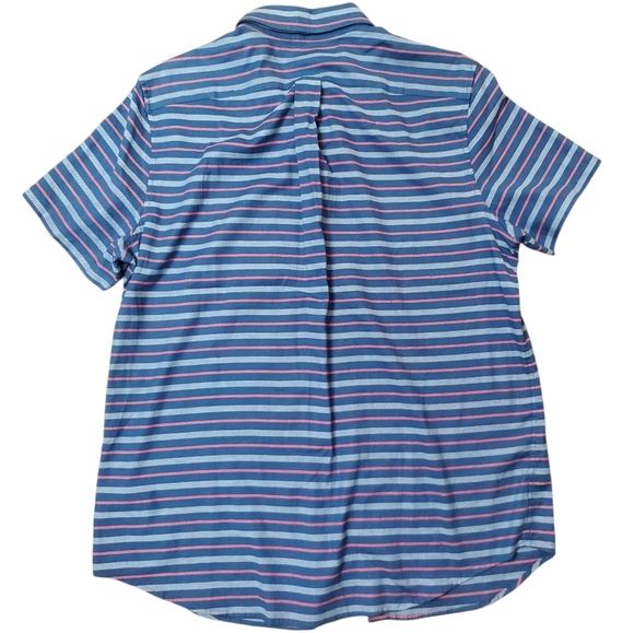 Vineyard Vines Blue and Pink Striped Short Sleeve. MED - Picture 6 of 8